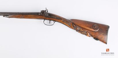 Fusil de chasse à percussion, canons en table...