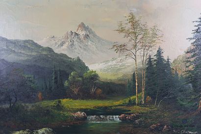 CHAPMAN W. (20th century)

River in a mountainous...