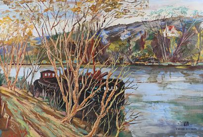 CATZILLIS (XXth century)

Barge moored at...