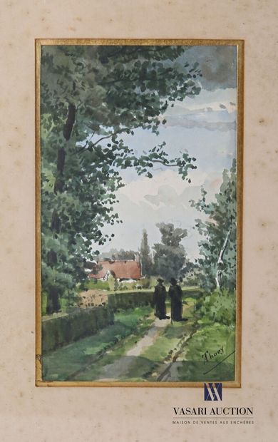 THORY A.

The walk - Country scene with hens...