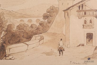 E.BENARD? (XIXth century)

The halt at the...