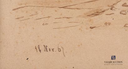 E.BENARD? (XIXth century)

The halt at the...