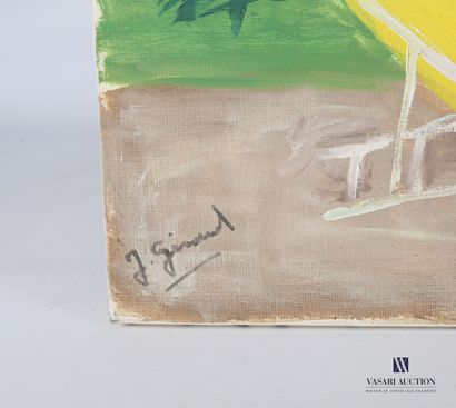 J. GERAUD (20th century)

The yellow deckchair

Oil...