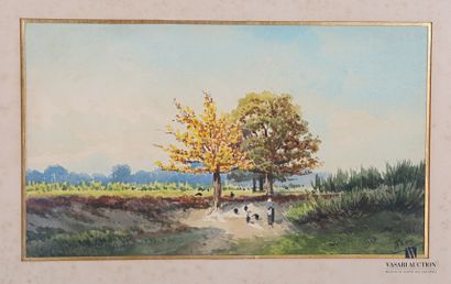 THORY A.

The walk - Country scene with hens...