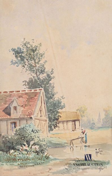 THORY A. 

Paved street - Village scene -...