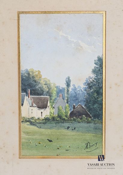 THORY A.

The walk - Country scene with hens...