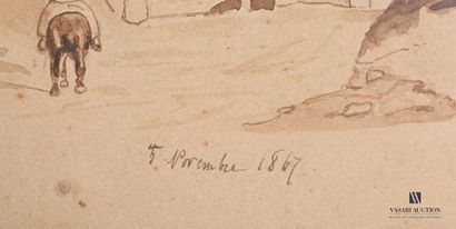 E.BENARD? (XIXth century)

The halt at the...