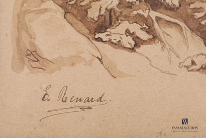 E.BENARD? (XIXth century)

The halt at the...