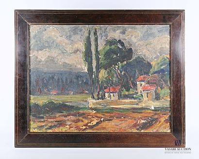 ANONYMOUS

View of a Southern Hamlet 

Oil...