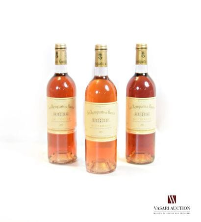 3 bottles LES REMPARTS DE BASTOR Sauternes...