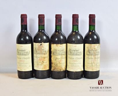 5 bouteilles	Château CAMPILLOT	Médoc	1985

	Et.:...