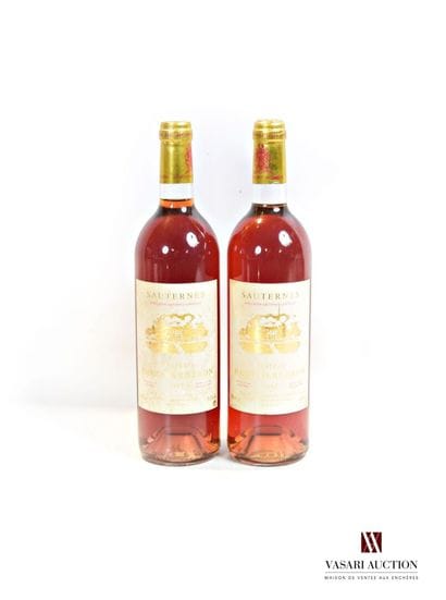 2 bottles Château HAUT BERGERON Sauternes...