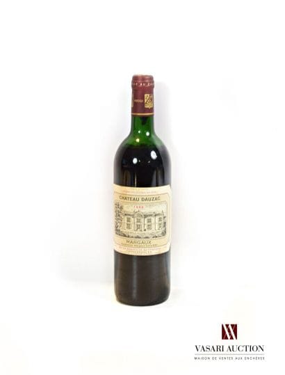 1 bouteille	Château DAUZAC	Margaux GCC	1990

	Et....