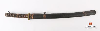 Katana, slightly curved sharpened blade of...