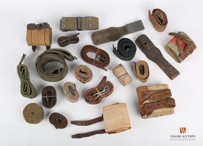Set of military belts, brelage pieces, military...