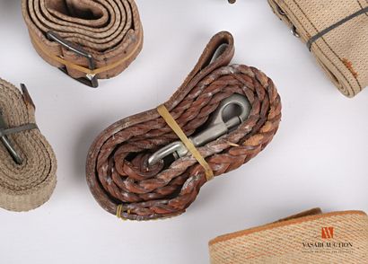 Set of military belts, brelage pieces, military...