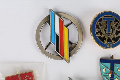 Set of various unit badges: ALAT, TRANSMISSION,...