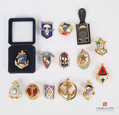 Set of unit insignia of the Troupes de Marine...