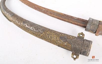 Jambiya belt knife, wood and brass handle,...