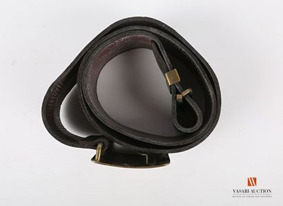 Troop belt model 1845, blackened cowhide,...