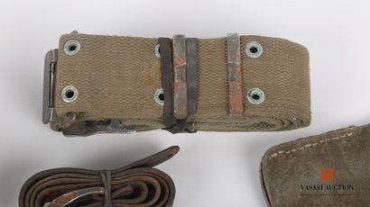 Set of military belts, brelage pieces, military...