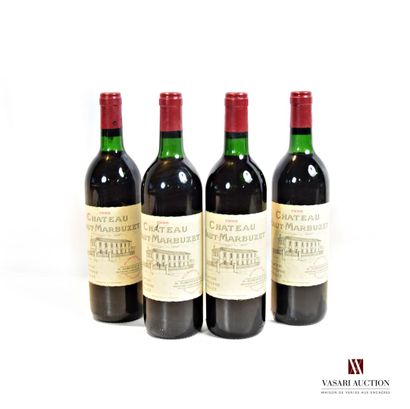 4 bottles Château HAUT MARBUZET St Estèphe...