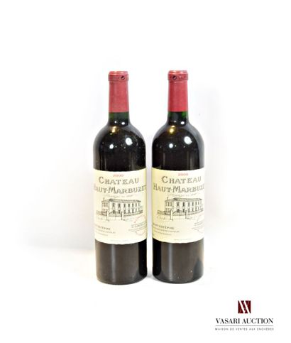 2 bottles Château HAUT MARBUZET St Estèphe...