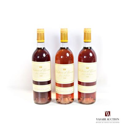 3 bottles Château d'YQUEM 1er Cru Sup Sauternes...