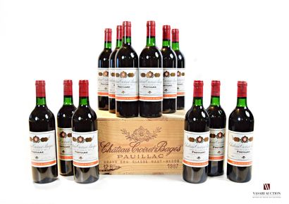 12 bottles Château CROIZET BAGES Pauillac...