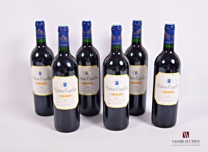 6 Bouteilles	Château COQUILLAS	Pessac Léognan	2001

	Et....