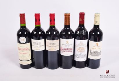 Lot of 6 bottles including :

1 Bottle Château...