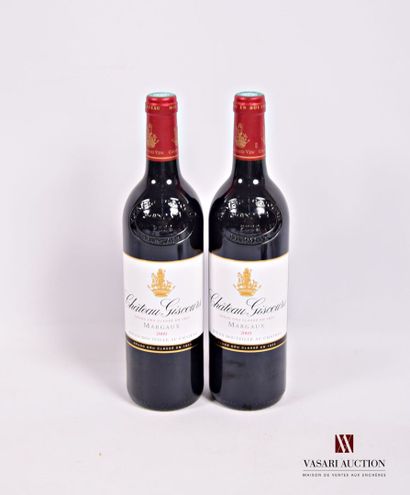 2 Bottles Château GISCOURS Margaux GCC 2009

	Presentation...