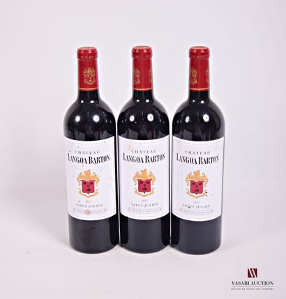3 Bottles Château LANGOA BARTON St Julien...