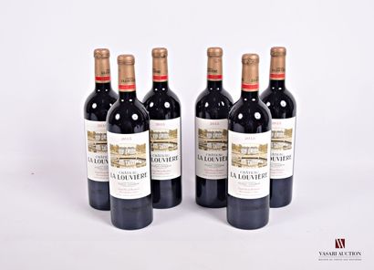 6 Bottles Château LA LOUVIÈRE Pessac Léognan...
