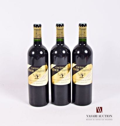 3 Bottles Château LATOUR MARTILLAC Graves...