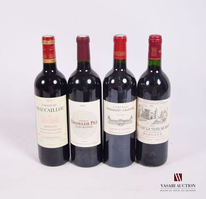 Lot of 4 bottles including :

1 Bottle Château...
