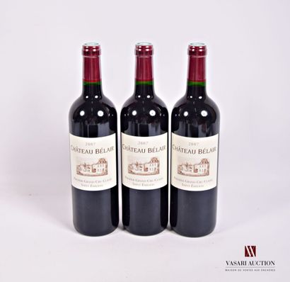 3 Bottles Château BELAIR St Emilion 1er GCC...