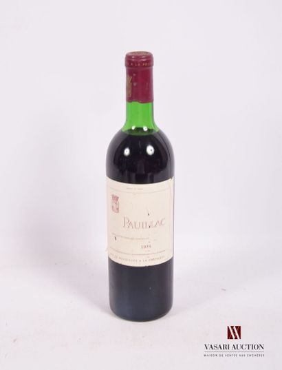 1 Bouteille	PAUILLAC mise du Château Latour		1974

	Et....