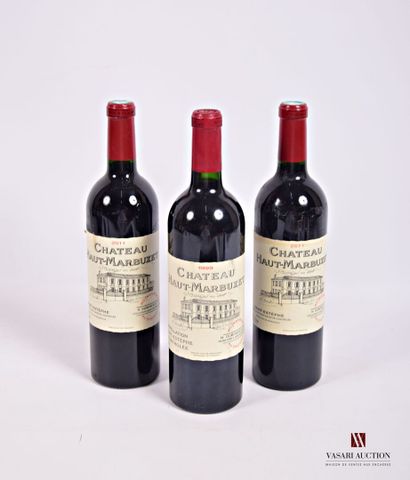 3 Bottles Château HAUT MARBUZET ST Estèphe

	2...