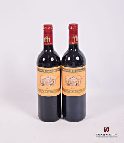 2 Bouteilles	LA CROIX DE BEAUCAILLOU	St Julien	2001

	Et....