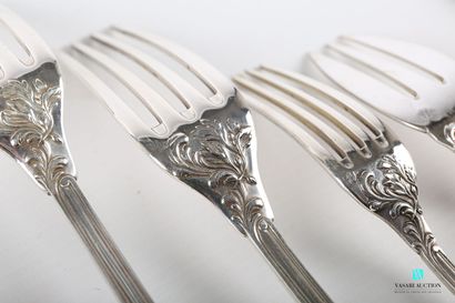 Silver household set of 124 pieces, the handle...
