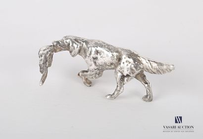 Silver subject representing a setter holding...