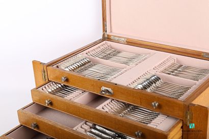 Silver household set of 124 pieces, the handle...
