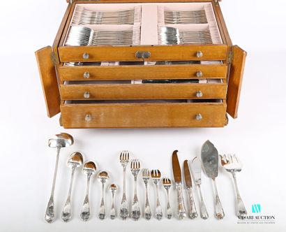 Silver household set of 124 pieces, the handle...