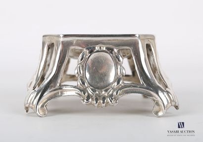 Pair of silver saltcellars of rectangular...