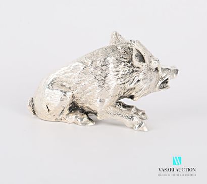 Silver subject representing a boar sitting.
Height...