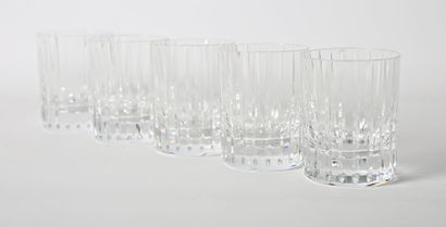BACCARAT
Five crystal goblets, 
