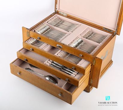 Silver household set of 124 pieces, the handle...