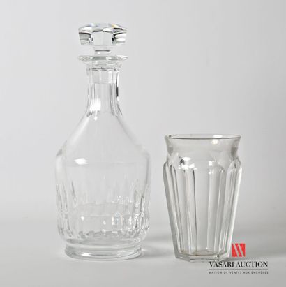 BACCARAT 
Crystal decanter, the collar hemmed...