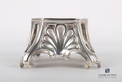 Pair of silver saltcellars of rectangular...